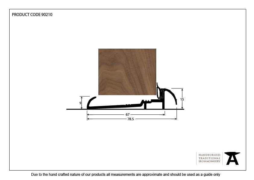 Black 1219mm OUM/6 Threshold - 90210 - Technical Drawing