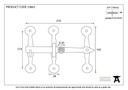 Black Oxford Privacy Latch Set - 33863 - Technical Drawing