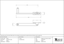 Pewter 6" Roller Arm Stay - 46378 - Technical Drawing