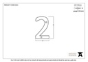 Polished Bronze Numeral 2 - 92022 - Technical Drawing