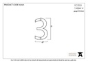 Polished Bronze Numeral 3 - 92023 - Technical Drawing