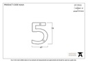 Polished Bronze Numeral 5 - 92025 - Technical Drawing