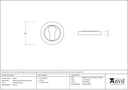 Polished Bronze Round Euro Escutcheon (Plain) - 46125 - Technical Drawing