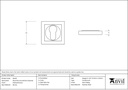 Polished Bronze Round Euro Escutcheon (Square) - 46128 - Technical Drawing