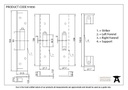 PVD ½" Euro Dead Lock Rebate Kit - 91850 - Technical Drawing