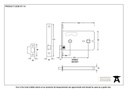 PVD 5" Horizontal Bathroom Lock - 91114 - Technical Drawing