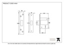 SS 2½" 5 Lever BS Deadlock KA - 91901 - Technical Drawing