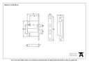 SS 3" 5 Lever BS Sashlock - 90136 - Technical Drawing