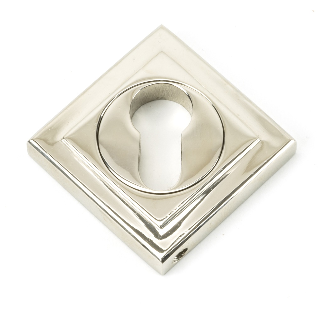 Polished Nickel Round Euro Escutcheon (Square) in-situ