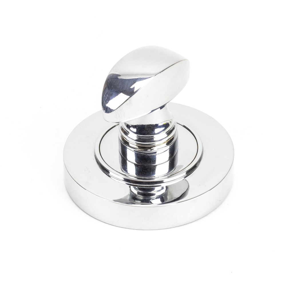 Polished Chrome Round Thumbturn Set (Plain) in-situ