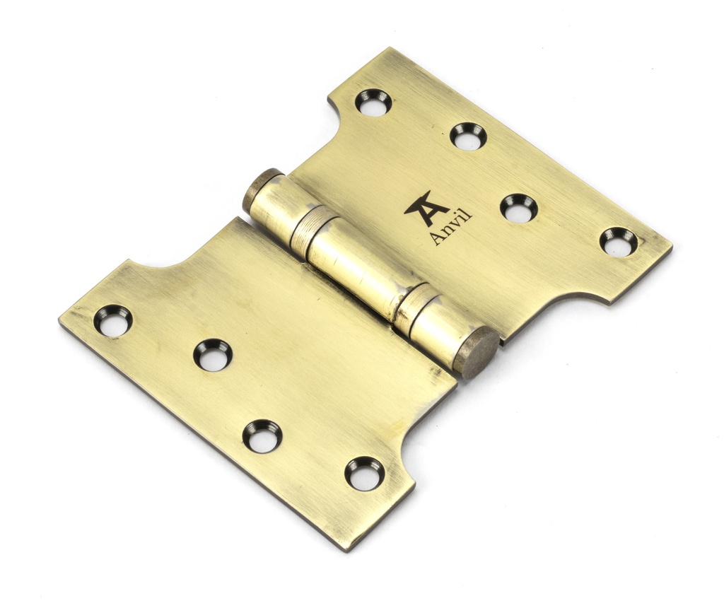 Aged Brass 4" x 3" x 5" Parliament Hinge (pair) ss - 49552