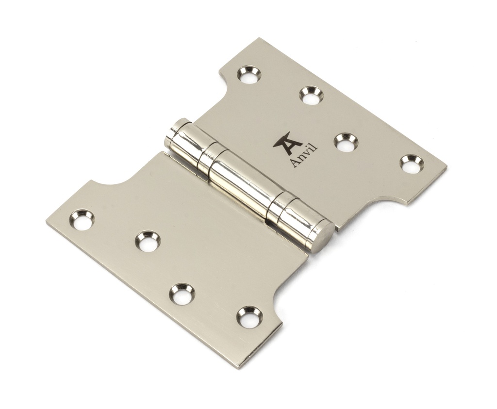 Polished Nickel 4" x 3" x 5" Parliament Hinge (pair) ss - 49564