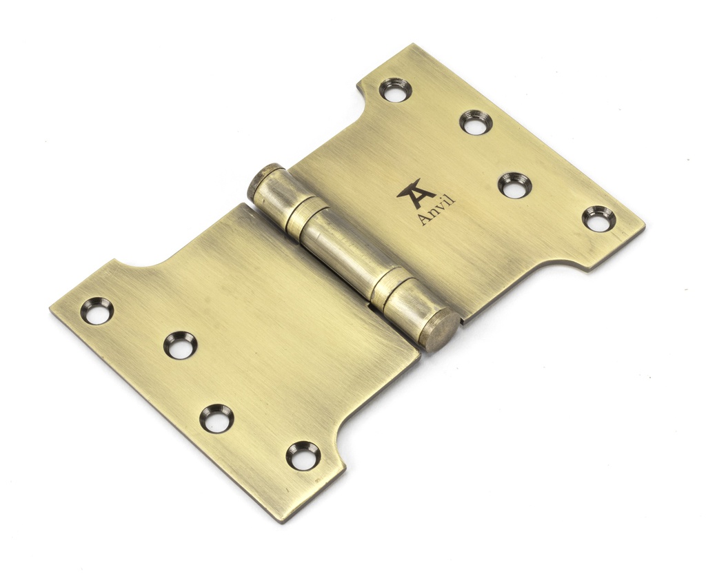 Aged Brass 4" x 4" x 6" Parliament Hinge (pair) ss - 49553