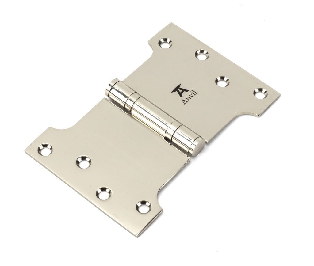 Polished Nickel 4" x 4" x 6" Parliament Hinge (pair) ss - 49565