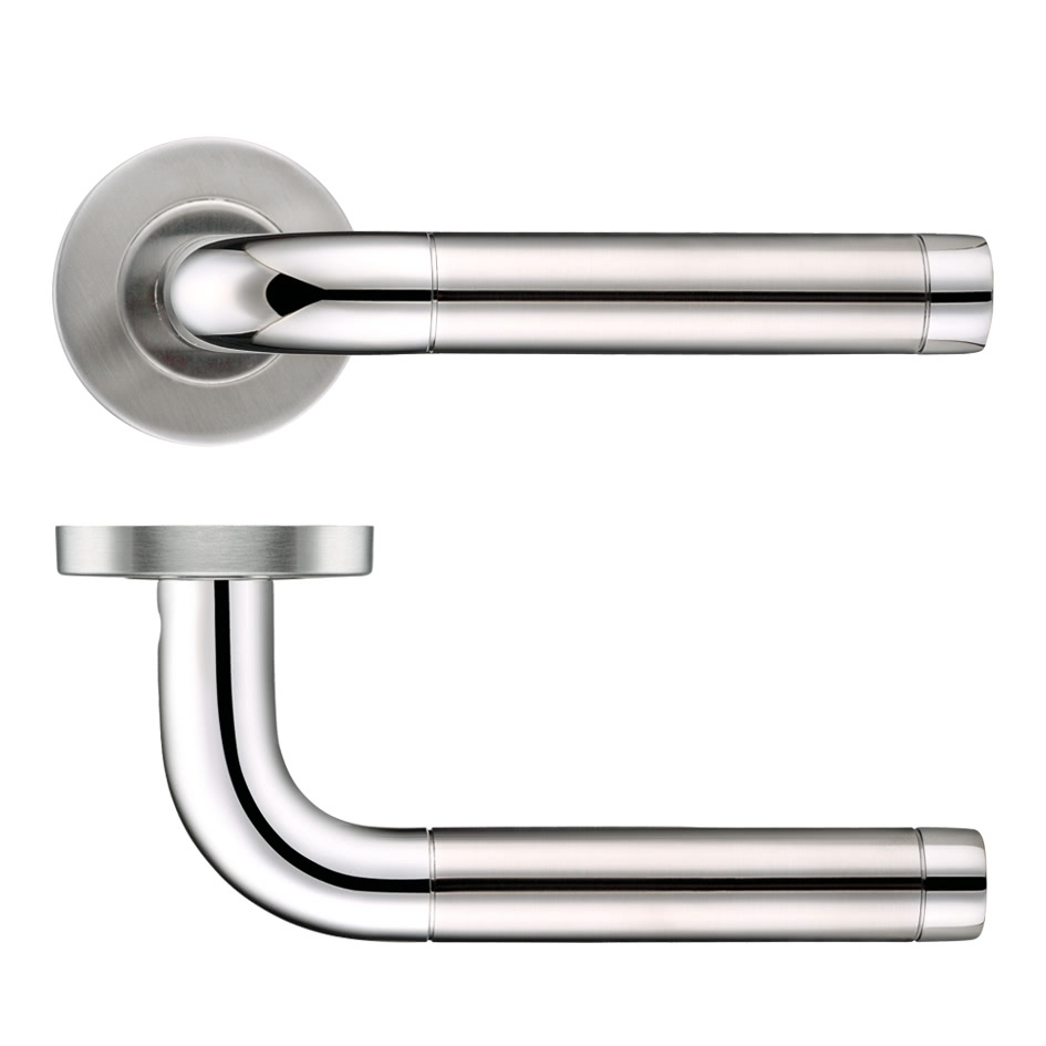 19mm Radius Dual Finish Lever - Push On Rose - 52mm Dia - Grade 201