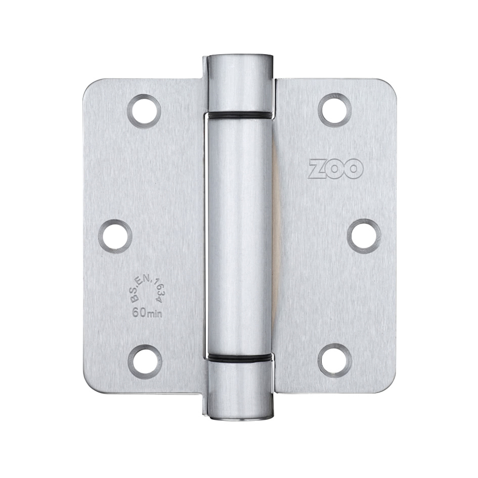 Spring Hinge Plus Slave Pack - Radius - 3.5"x3.5"x2.5 - Polished Chrome (Contains 2 Spring and 1 Unsprung Hinge)