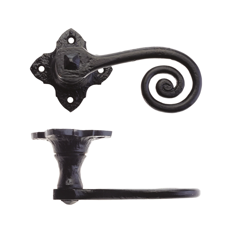 Curly Tail Lever on Square Rose - 2"