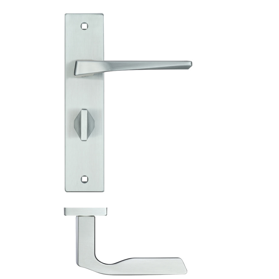 Lyra lever on bathroom backplate