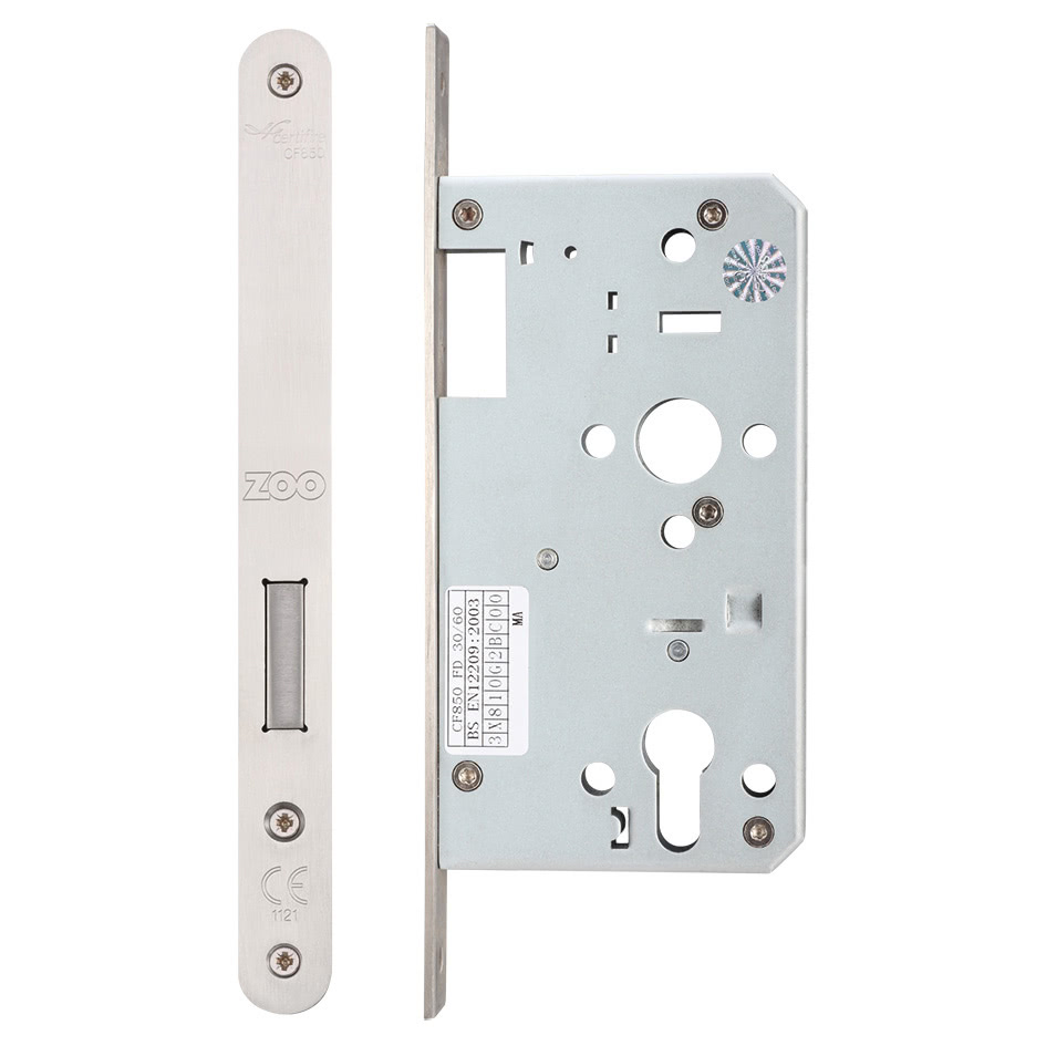 Din euro deadlock - backset 60mm - radius - single throw