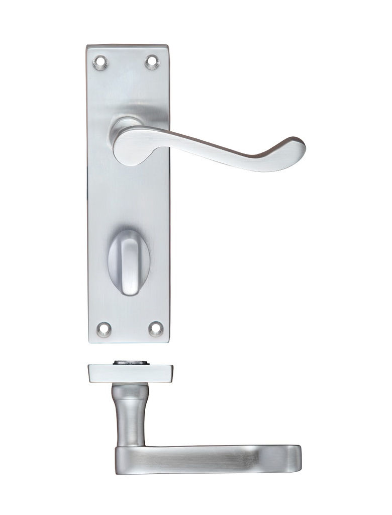 Project Victorian scroll lever on bathroom backplate -150mm x 40mm