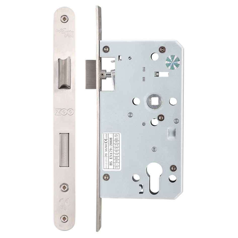 Din escape lock - 72mm c/c - backset 60mm - radius