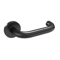 Round Bar Lever on Rose - Onyx Black