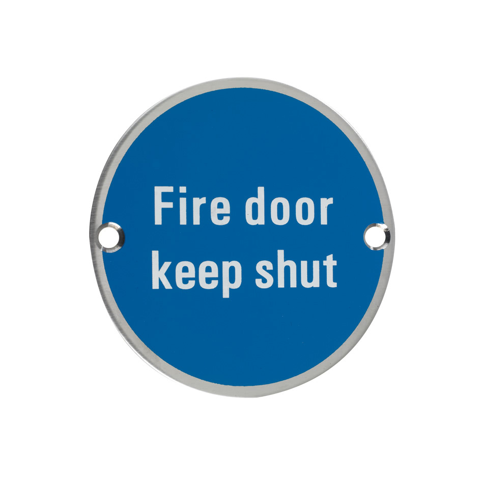 Signage - Fire Door Keep Shut - 76mm dia