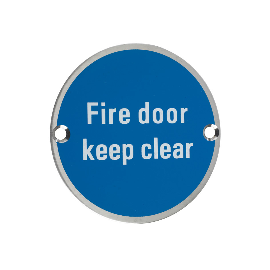 Signage - Fire Door Keep Clear - 76mm dia