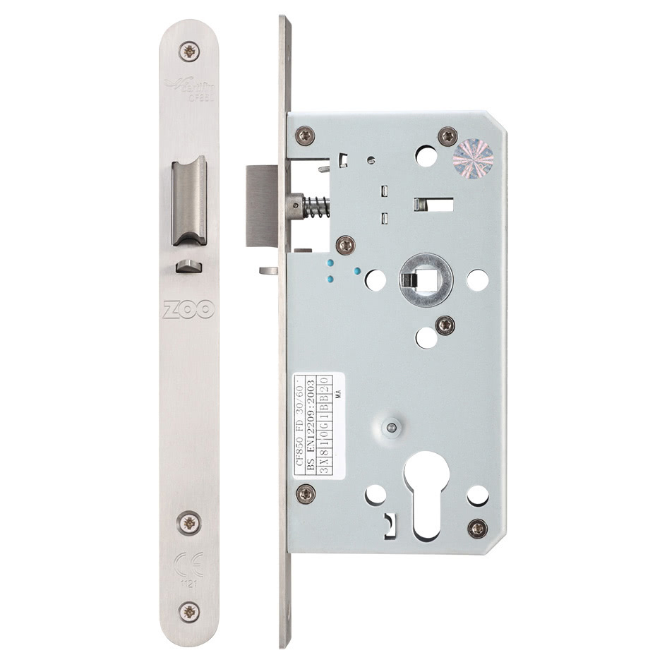 Din night latch - 72mm c/c - backset 55mm - radius