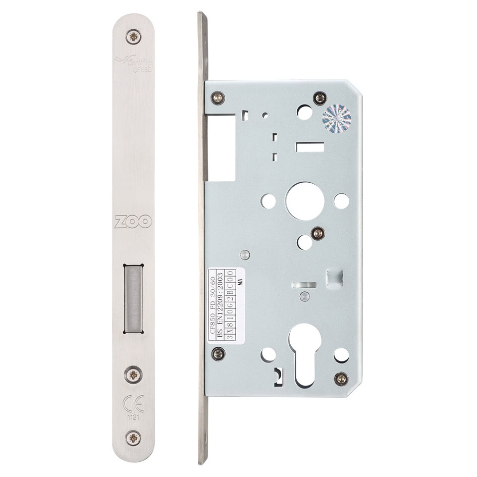 Din euro deadlock - backset 55mm - radius