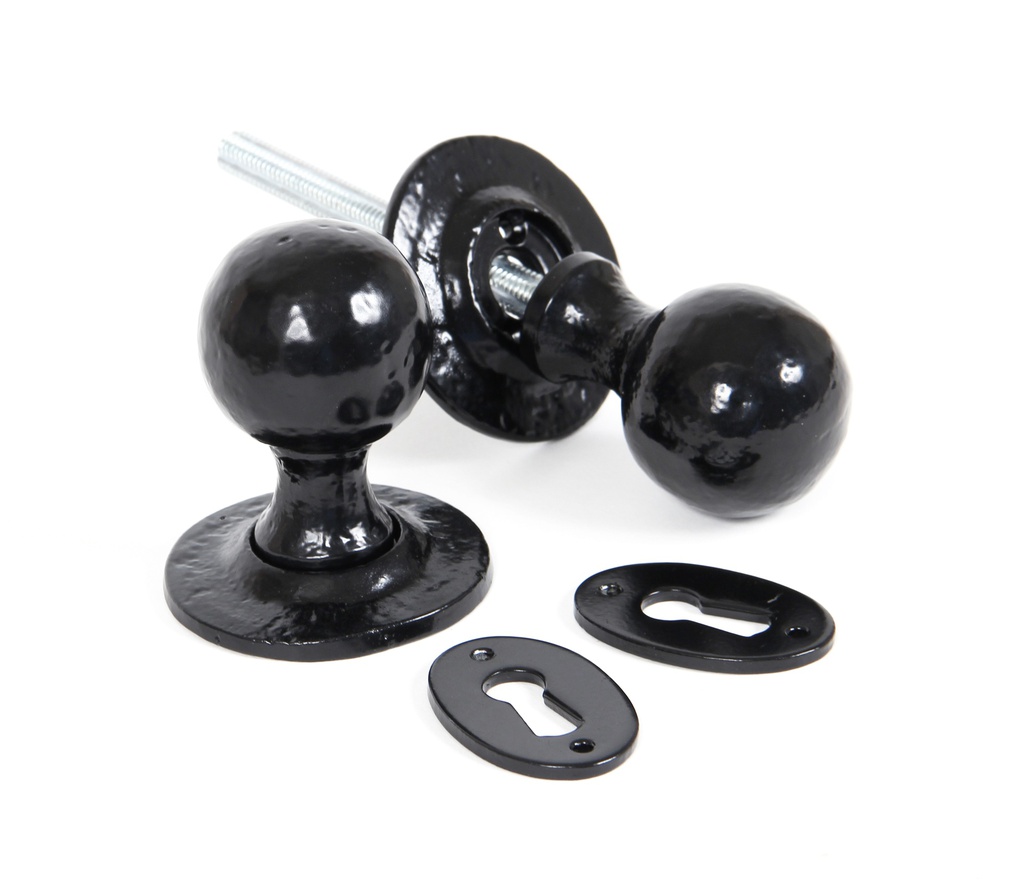 Black Round Mortice/Rim Knob Set - 33252