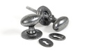 Pewter Oval Mortice/Rim Knob Set - 33644