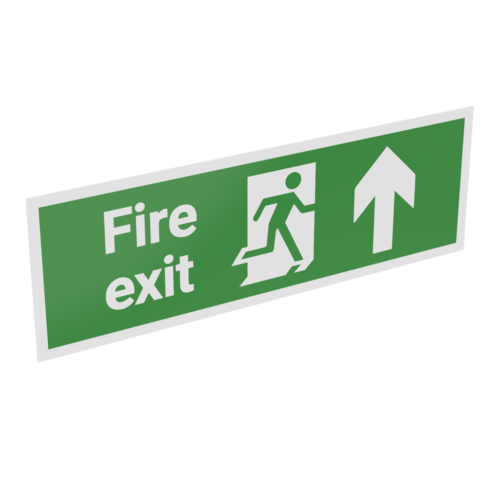 Fire Exit Running Man Arrow Up Sign