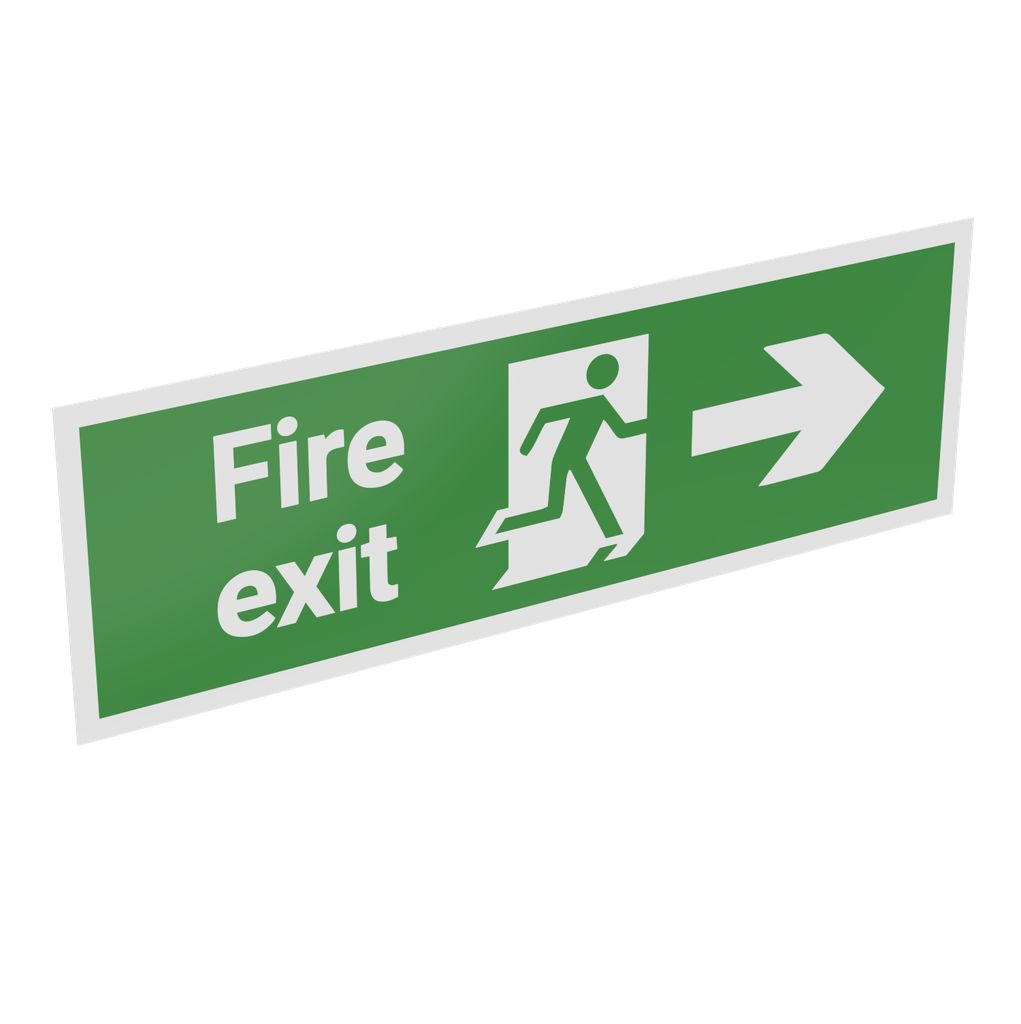 Fire Exit Running Man Arrow Right Sign