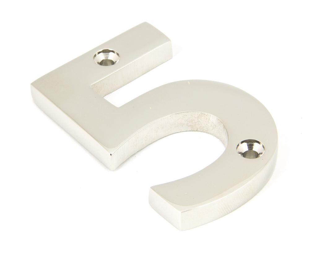 Polished Nickel Numeral 5 - 90315