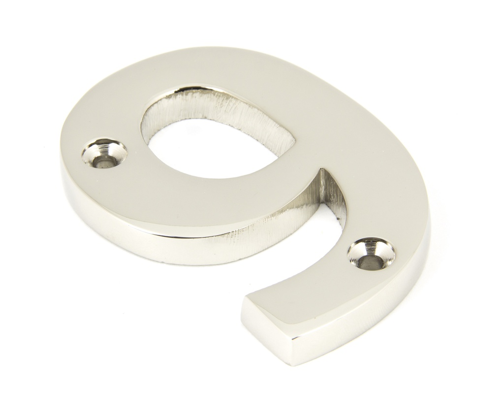 Polished Nickel Numeral 9 - 90319