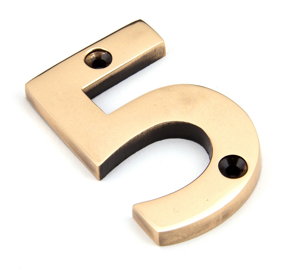 Polished Bronze Numeral 5 - 92025