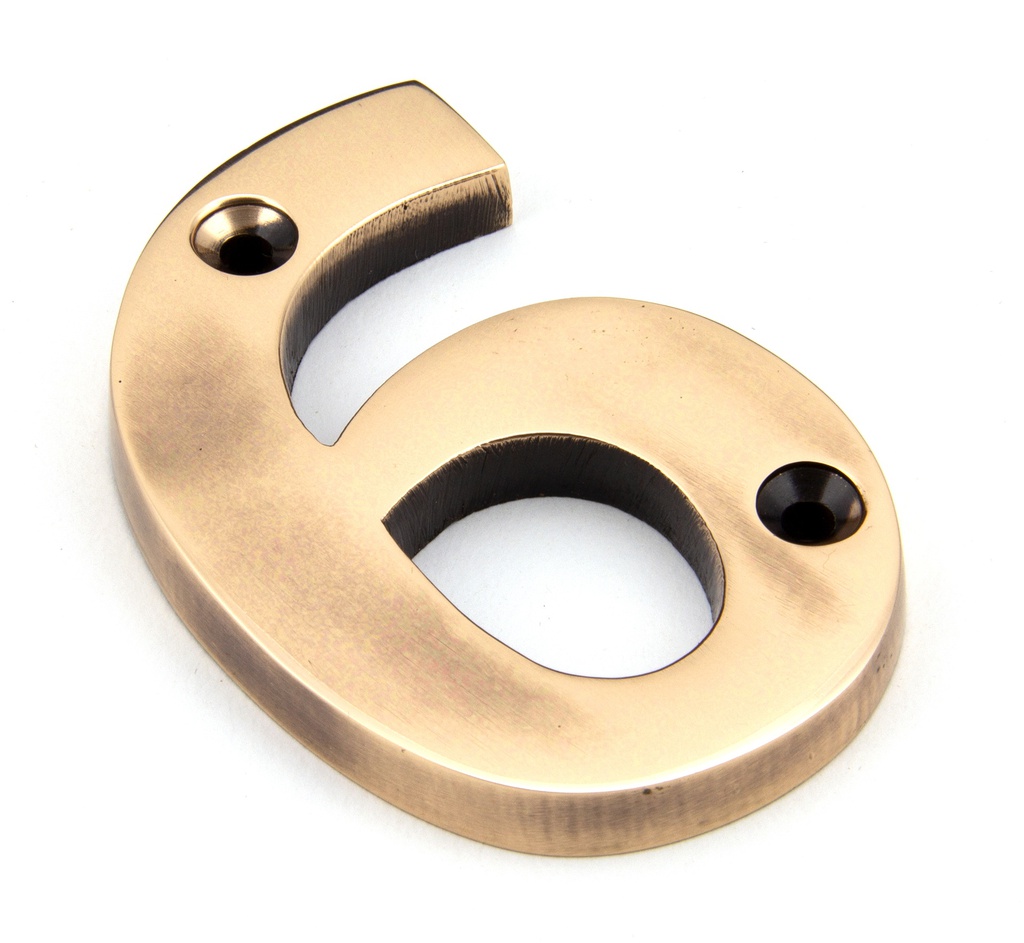 Polished Bronze Numeral 6 - 92026