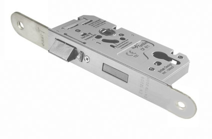 Architectural DIN Euro Escape Lock 60mm - (72mm c/c) - Radiused Faceplate - SSS