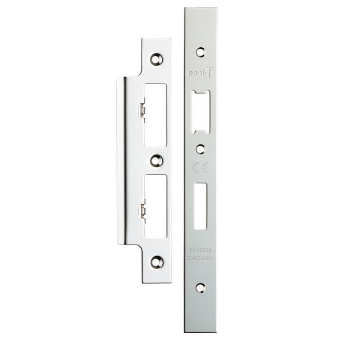 Forend Strike & Fixing Pack To Suit Architectural DIN Euro Sash/Bathroom Lock - Bright Stainless Steel