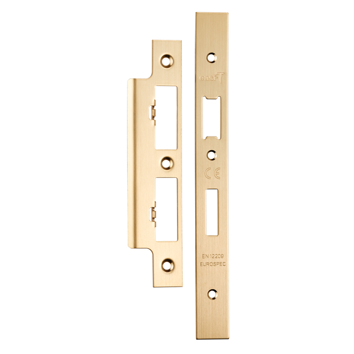 Forend Strike & Fixing Pack To Suit Architectural DIN Euro Sash/Bathroom Lock - Satin Brass