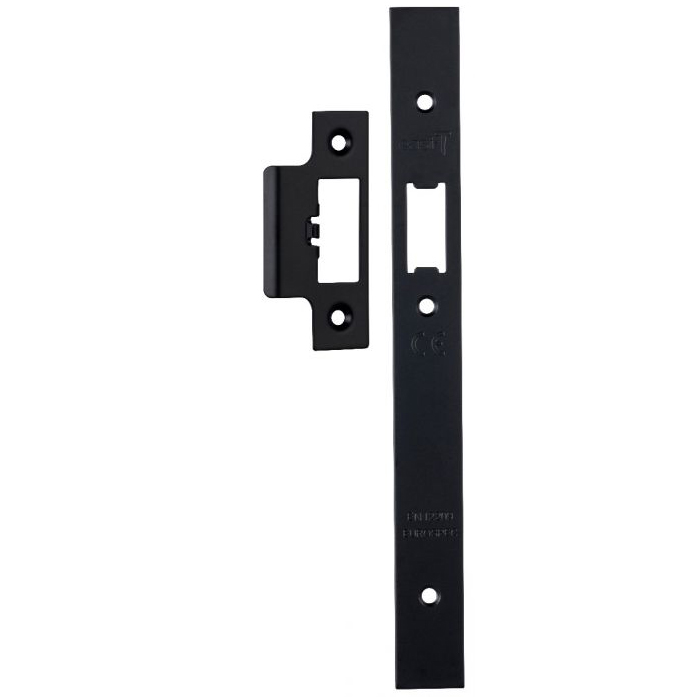 Forend Strike & Fixing Pack To Suit Architectural DIN Latch - Matt Black