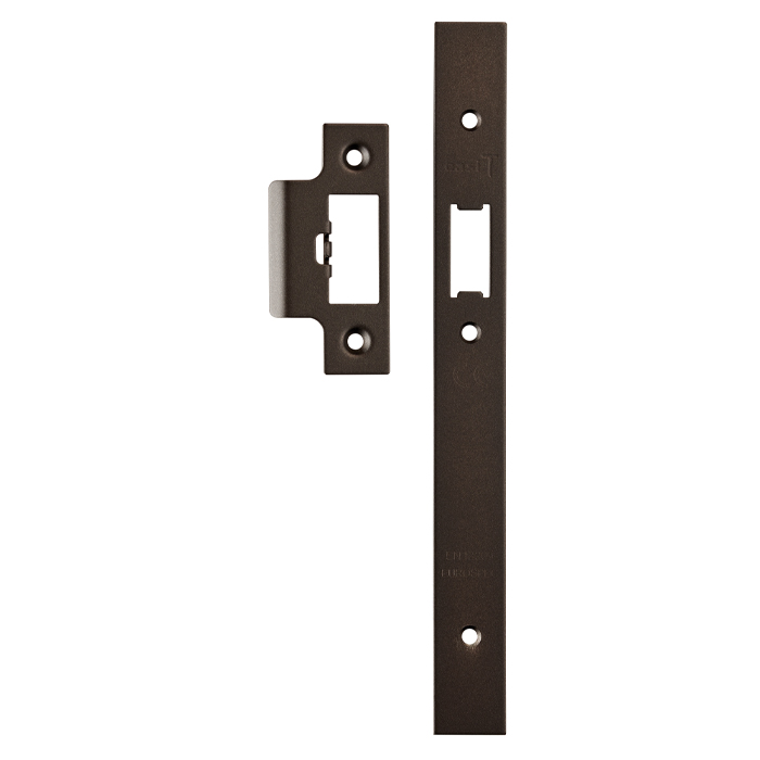 Forend Strike & Fixing Pack To Suit Architectural DIN Latch - Matt Bronze