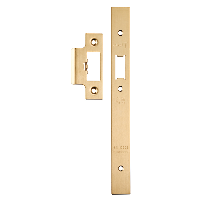 Forend Strike & Fixing Pack To Suit Architectural DIN Latch - Satin Brass