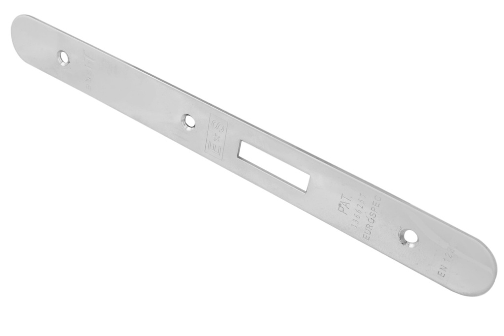 Forend Strike & Fixing Pack To Suit Architectural DIN Deadlock - Radius - Bright Stainless Steel