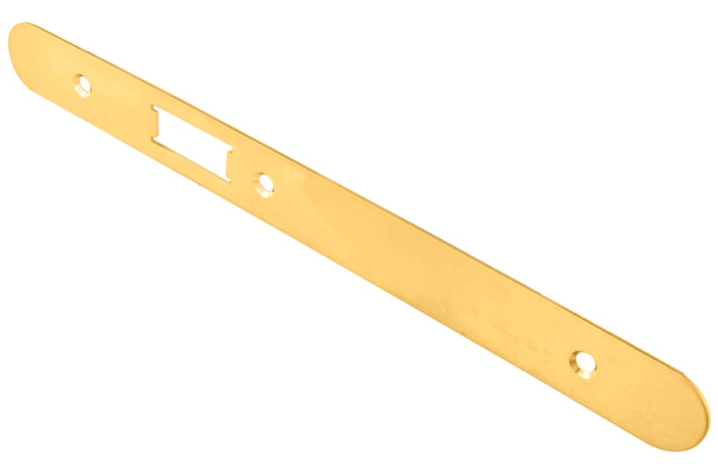 Forend Strike & Fixing Pack To Suit Architectural DIN Latch - Radius - Stainless Brass