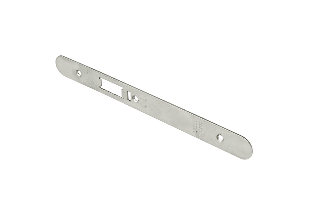 Forend Strike & Fixing Pack To Suit Architectural DIN Anti Thrust Night Latch - Radius - Bright Stainless Steel