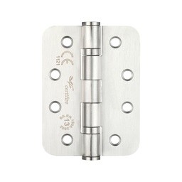 102 x 76mm Ball Bearing Hinges - Satin Stainless Steel - Radius Corner - G...