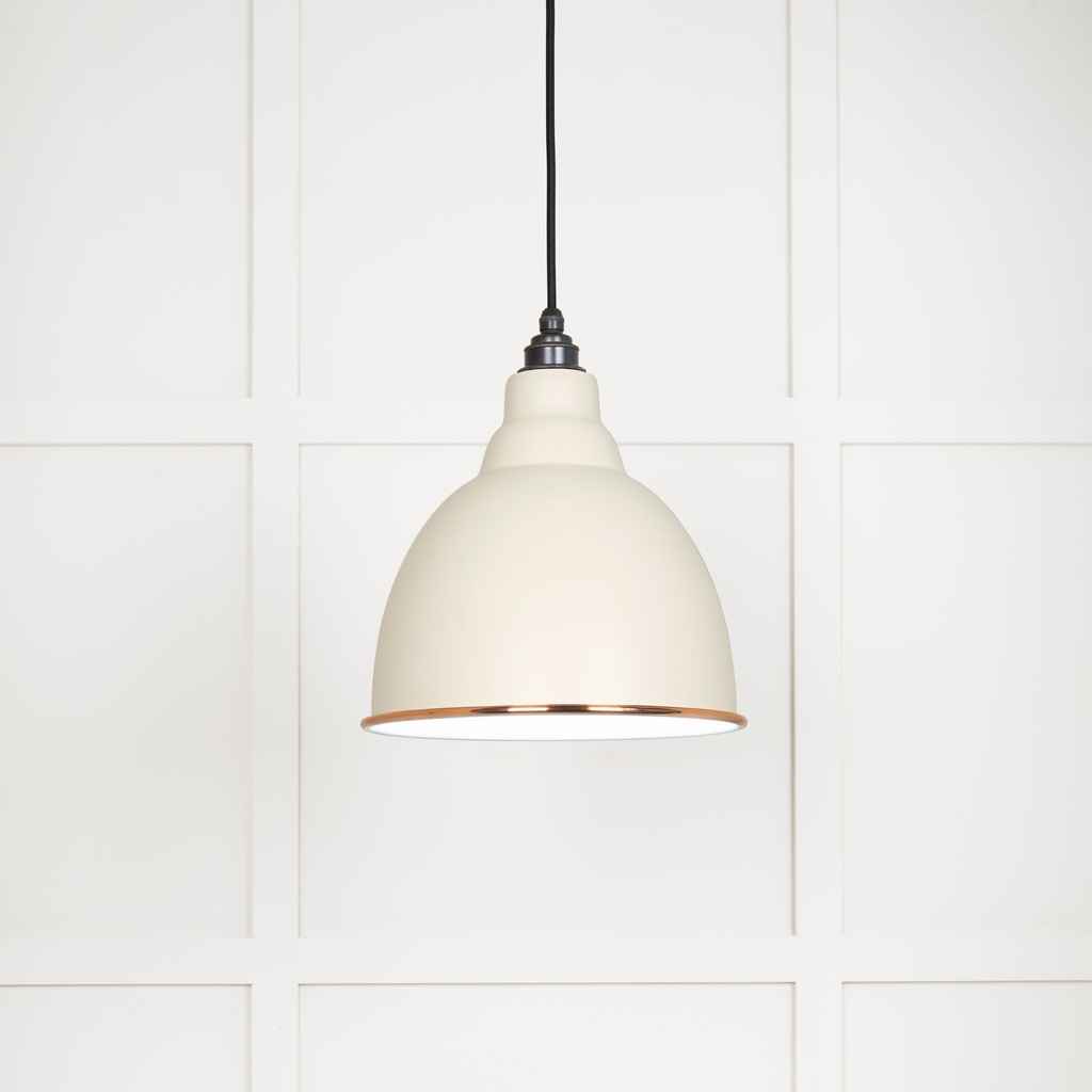 White Gloss Brindley Pendant in Teasel - 49507TE