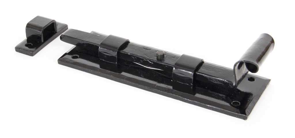 Black 6" Straight Door Bolt - 33015